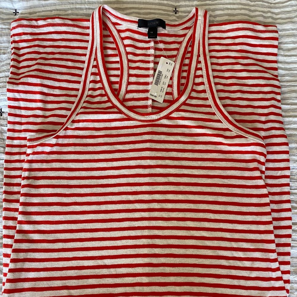 JCrew XS Red and White stripped Dress/Cover Up
